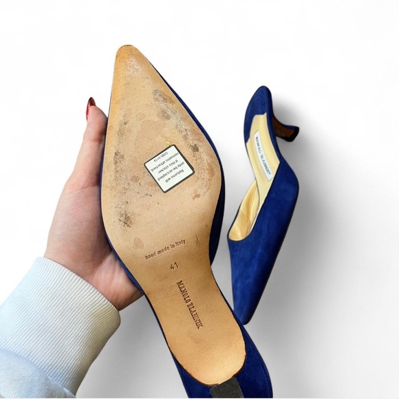 Manolo Blahnik Blue Heels - Picture 3 of 5